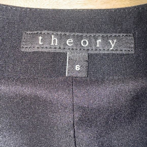 Theory Black faux leather-Trimmed blazer - Picture 5 of 8